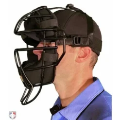 Wilson Umpire Gear Wilson Dyna-Lite Aluminum Umpire Mask With Memory Foam -The Ball Gears Sales A3009 AL Wilson Dyna Lite Aluminum Umpire Mask with Memory Foam Worn Front Side View