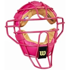 Wilson Umpire Gear Wilson MLB Pink Dyna-Lite Steel Umpire Mask With Pink And Tan 7 Wilson Umpire Gear Wilson MLB Pink Dyna-Lite Steel Umpire Mask With Pink And Tan -The Ball Gears Sales A3009 PK TN Front Angled