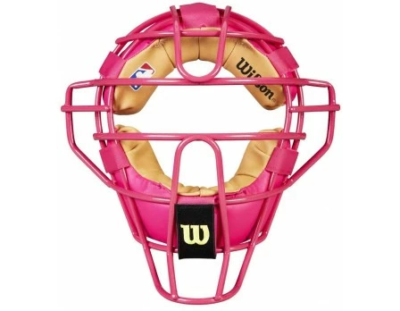 Wilson Umpire Gear Wilson MLB Pink Dyna-Lite Steel Umpire Mask With Pink And Tan 1 Wilson Umpire Gear Wilson MLB Pink Dyna-Lite Steel Umpire Mask With Pink And Tan