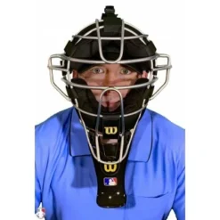 Wilson Umpire Gear Wilson MLB Gold 6" Umpire Throat Guard 6 Wilson Umpire Gear Wilson MLB Gold 6" Umpire Throat Guard -The Ball Gears Sales A3901 YE Wilson MLB Gold Umpire Throat Gurad Worn Front View