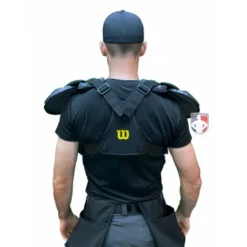Wilson Umpire Gear Wilson MLB West Vest Pro Gold 2 Memory Foam Umpire Chest Protector -The Ball Gears Sales B7203 Wilson MLB West Vest Pro Gold 2 Memory Foam Umpire Chest Protector worn back 1