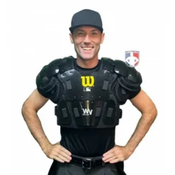 Wilson Umpire Gear Wilson MLB West Vest Pro Gold 2 Air Management Umpire Chest Protector -The Ball Gears Sales B7204 Wilson MLB West Vest Pro Gold 2 Air Management Umpire Chest Protector worn front