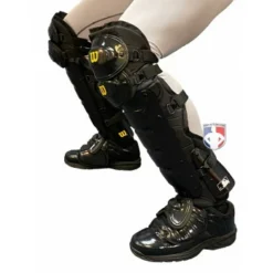 Wilson Umpire Gear Wilson MLB West Vest Pro Gold 2 Umpire Shin Guards With Memory Foam -The Ball Gears Sales B7205 Wilson MLB West Vest Pro Gold 2 Umpire Shin Guards with Memory Foam worn side