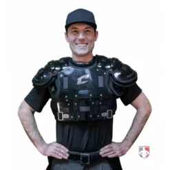 Champro Umpire Gear Champro Air Management Plated Umpire Chest Protector -The Ball Gears Sales CPAMT Champro Air Management Plated Umpire Chest Protector worn front