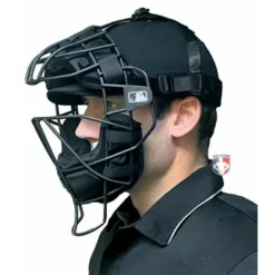 EvoShield MLB Black Pro-SRZ Windpact Catcher Mask -The Ball Gears Sales EVO MASK BK Evo Shield MLB Steel Mask with Windpact Side worn