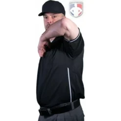 Smitty Umpire Smitty Vertical Stripe Umpire Shirt - Black -The Ball Gears Sales Eric BB310SSBlack Panel