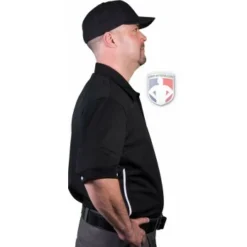 Smitty Umpire Smitty Vertical Stripe Umpire Shirt - Black -The Ball Gears Sales Eric BB310SSBlack Right