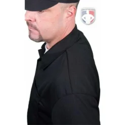 Smitty Umpire Smitty Vertical Stripe Umpire Shirt - Black -The Ball Gears Sales Eric BB310SSBlack Shoulder