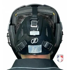 Force3 Umpire Gear Force3 Black Defender Hockey Style Umpire Helmet -The Ball Gears Sales F3 HSMv3 BK Force3 Black Defender Hockey Style Umpire Helmet worn back