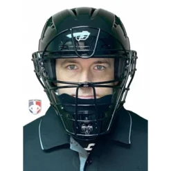 Force3 Umpire Gear Force3 Black Defender Hockey Style Umpire Helmet -The Ball Gears Sales F3 HSMv3 BK Force3 Black Defender Hockey Style Umpire Helmet worn front