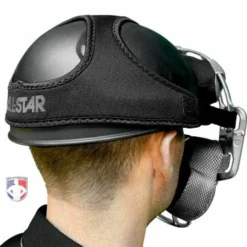 ALL-STAR Umpire Gear All-Star Delta Flex Umpire Mask Replacement Harness -The Ball Gears Sales FMHPRO SBK All Star Delta Flex Umpire Mask Replacement Harness angle with skull cap