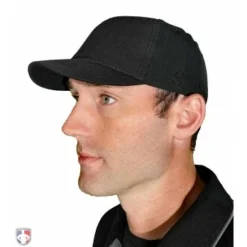 Smitty Umpire Smitty Performance Flex Fit Umpire Cap -The Ball Gears Sales HT314 BK Smitty Performance Flex Fit Umpire Cap 4 Stitch Worn Front Angled View 1
