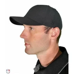 Smitty Umpire Smitty Performance Flex Fit Umpire Cap -The Ball Gears Sales HT316 BK Smitty Performance Flex Fit Umpire Cap 6 Stitch Worn Front Angled View