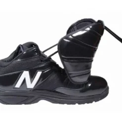 New Balance Referee And Umpire Shoes New Balance V3 Black & White Mid-Cut Umpire Plate Shoes -The Ball Gears Sales MU460XT3 New Balance V3 Black White Mid Cut Umpire Plate Shoes Inside Side View with Plate Up