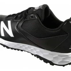 New Balance Referee And Umpire Shoes New Balance V3 Black & White Low-Cut Umpire Base Shoes -The Ball Gears Sales MU950XT3 New Balance V3 Black White Low Cut Umpire Base Shoes Outside Back Angled View