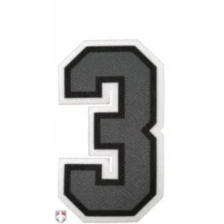 3" Grey On Black On White Precision-Cut Number