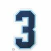 3" Navy On Powder Blue On White Precision-Cut Number