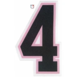 4" Black On Pink On White Precision-Cut Number