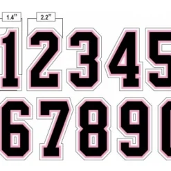 4" Black On Pink On White Precision-Cut Number -The Ball Gears Sales N4 SUB BPKW All Together