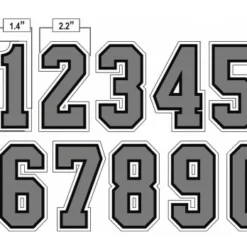 4" Grey On Black On White Precision-Cut Number -The Ball Gears Sales N4 SUB GYBW All Together