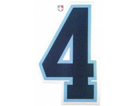 4" Navy On Powder Blue On White Precision-Cut Number 1 4" Navy On Powder Blue On White Precision-Cut Number