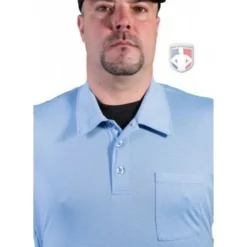 Smitty Umpire Smitty Vertical Stripe Umpire Shirt - Polo Blue -The Ball Gears Sales S310 PB Collar