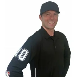 Smitty Umpire Smitty Long Sleeve Vertical Stripe Umpire Shirt -The Ball Gears Sales S311 BK with N4 SUB WBW