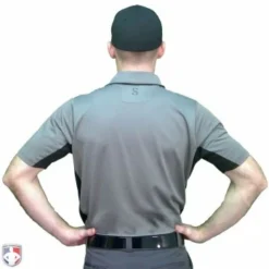 Smitty Umpire Smitty V2 Major League Replica Umpire Shirt - Charcoal Grey With Black -The Ball Gears Sales S314 CH Smitty V2 Major League Replica Umpire Shirt Charcoal Grey with Black Worn Back