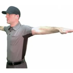 Smitty Umpire Smitty V2 Major League Replica Umpire Shirt - Charcoal Grey With Black -The Ball Gears Sales S314 CH Smitty V2 Major League Replica Umpire Shirt Charcoal Grey with Black Worn Safe