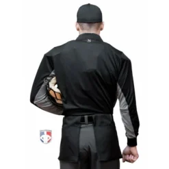 Smitty Umpire Smitty V2 Major League Replica Long Sleeve Umpire Shirt - Black With Charcoal Grey 8 Smitty Umpire Smitty V2 Major League Replica Long Sleeve Umpire Shirt - Black With Charcoal Grey -The Ball Gears Sales S315 BK Smitty V2 Major League Replica Long Sleeve Umpire Shirt Black with Charcoal Grey back cp