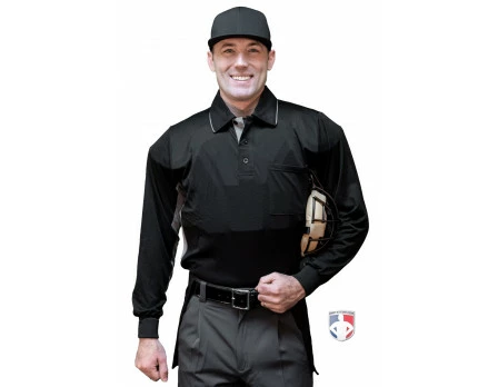 Smitty Umpire Smitty V2 Major League Replica Long Sleeve Umpire Shirt - Black With Charcoal Grey 3 Smitty Umpire Smitty V2 Major League Replica Long Sleeve Umpire Shirt - Black With Charcoal Grey - Image 3