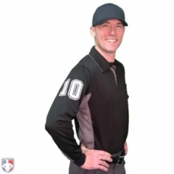 Smitty Umpire Smitty V2 Major League Replica Long Sleeve Umpire Shirt - Black With Charcoal Grey 9 Smitty Umpire Smitty V2 Major League Replica Long Sleeve Umpire Shirt - Black With Charcoal Grey -The Ball Gears Sales S315 BK with N4 SUB WBW
