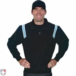 Smitty Umpire Smitty Traditional Half-Zip Umpire Jacket - Black And Powder Blue