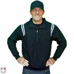 Smitty Umpire Smitty Traditional Half-Zip Umpire Jacket - Black And White