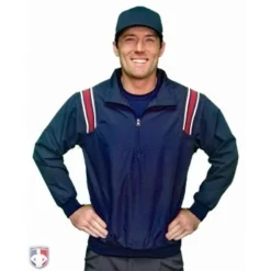 Smitty Umpire Smitty Traditional Half-Zip Umpire Jacket - Navy And Red