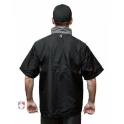 Smitty Umpire Smitty Major League Replica Convertible Umpire Jacket - Black With Charcoal Grey -The Ball Gears Sales S340 Smitty Major League Replica Convertible Umpire Jacket Black with Charcoal Grey reverse no sleeves