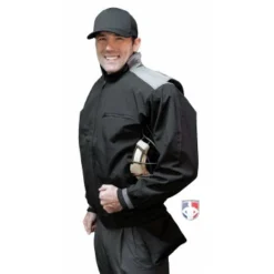 Smitty Umpire Smitty Major League Replica Thermal Umpire Jacket - Black With Charcoal Grey 12 Smitty Umpire Smitty Major League Replica Thermal Umpire Jacket - Black With Charcoal Grey -The Ball Gears Sales S341 Smitty Major League Replica Thermal Umpire Jacket Black with Charcoal Grey angled plate