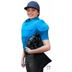 Smitty Umpire Smitty NCAA Softball Short Sleeve Body Flex Women's Umpire Shirt - Bright Blue -The Ball Gears Sales S346 BB Smitty NCAA Softball Short Sleeve Body Flex Womens Umpire Shirt Bright Blue side plate