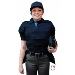 Smitty Umpire Smitty NCAA Softball Short Sleeve Body Flex Women's Umpire Shirt - Midnight Navy -The Ball Gears Sales S346 MN Smitty NCAA Softball Short Sleeve Body Flex Womens Umpire Shirt Midnight Navy front plate