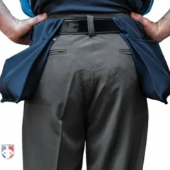 Smitty Umpire Smitty Performance Poly Spandex Charcoal Grey Flat Front Umpire Combo Pants With Expander Waistband -The Ball Gears Sales S355 Smitty Performance Poly Spandex Charcoal Grey Flat Front Umpire Plate Pants back