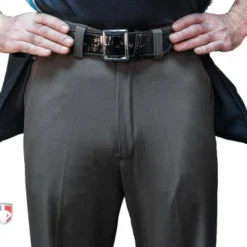 The Ball Gears Sales -The Ball Gears Sales S355 Smitty Performance Poly Spandex Charcoal Grey Flat Front Umpire Plate Pants front
