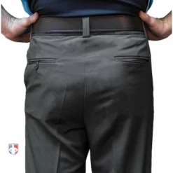 Smitty Umpire Smitty Performance Poly Spandex Charcoal Grey Flat Front Base Umpire Pants -The Ball Gears Sales S356 Smitty Performance Poly Spandex Charcoal Grey Flat Front Umpire Base Pants back 1