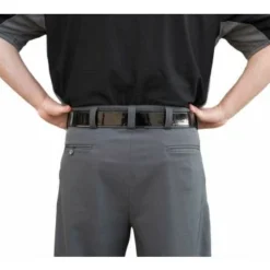 Smitty Umpire Smitty Performance Poly Spandex Charcoal Grey Umpire Base Pants With Expander Waistband -The Ball Gears Sales S390 SMITTY PERFORMANCE POLY SPANDEX CHARCOAL GREY BASE UMPIRE PANTS BACK CLOSE UP 2