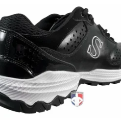 Smitty Umpire Smitty V2 Black & White Umpire / Referee Field Shoes -The Ball Gears Sales SM FIELDv2 Smitty V2 Black White Umpire Referee Field Shoes heel inside