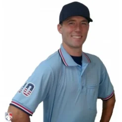 Smitty Umpire Smitty Pro Knit Umpire Shirt - Powder Blue With Red-White-Navy Trim -The Ball Gears Sales U126 265 with N3 SUB SNS