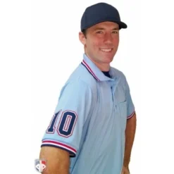 Smitty Umpire Smitty Pro Knit Umpire Shirt - Powder Blue With Red-White-Navy Trim -The Ball Gears Sales U126 265 with N4 SUB NWR 2