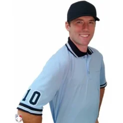 Smitty Umpire Smitty Pro Knit Umpire Shirt - Powder Blue With Black Collar -The Ball Gears Sales U126 300 with N3 SUB BPBW 1