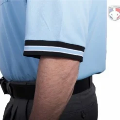 Smitty Umpire Smitty Pro Knit Umpire Shirt - Powder Blue With Black Collar -The Ball Gears Sales U126 300 Sleeve