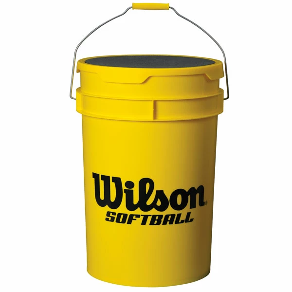 Wilson Softball Ball Bucket W/ Padded Lid 1 Wilson Softball Ball Bucket W/ Padded Lid